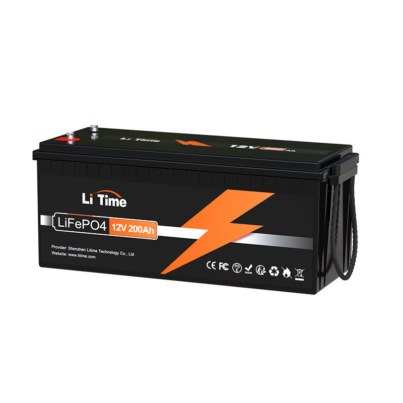 LiTime 12V 200Ah LiFePO4 Lithium Battery, Build-In 100A BMS, 2560Wh Energy  - 1 Pack 12V 200Ah