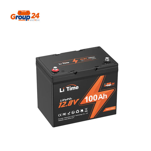 LiTime 12V 100Ah Group 24 Deep Cycle LiFePO4 Lithium Battery