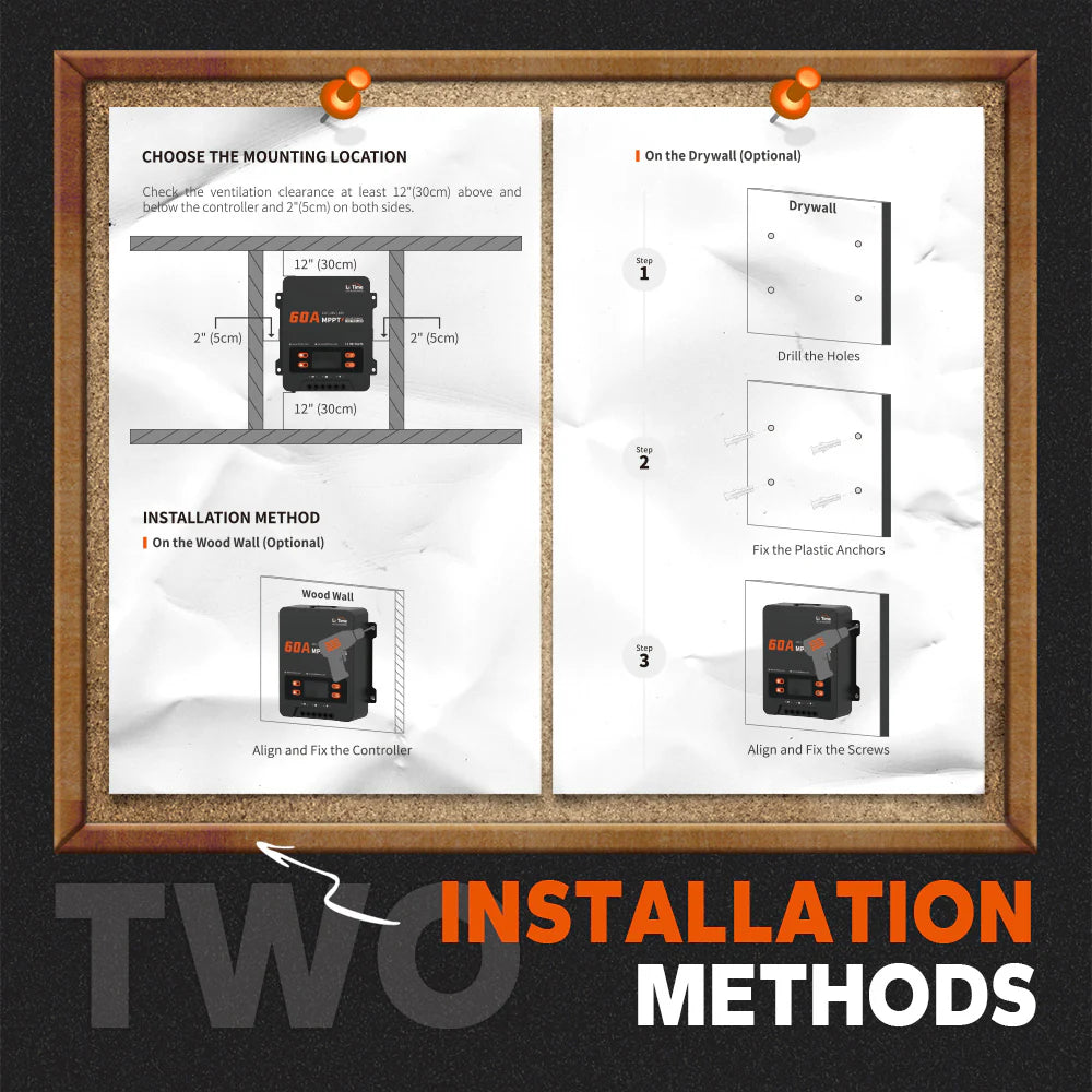 installation methods of litime mppt 60a solar charge controller