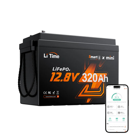 Litime 12V 320Ah LiFePO4 Battery W190 with Bluetooth