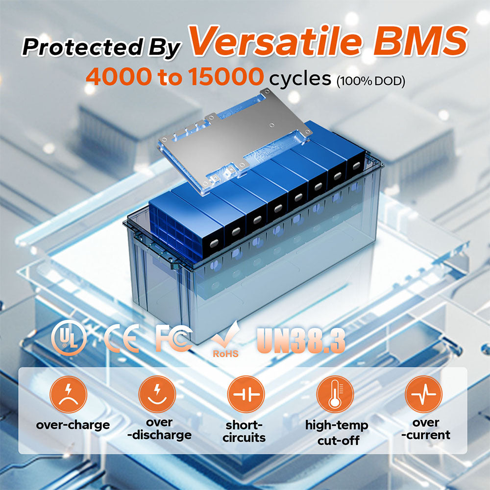 bms protection information of litime 200ah lithium battery, over charging, short circuits, high temp and more