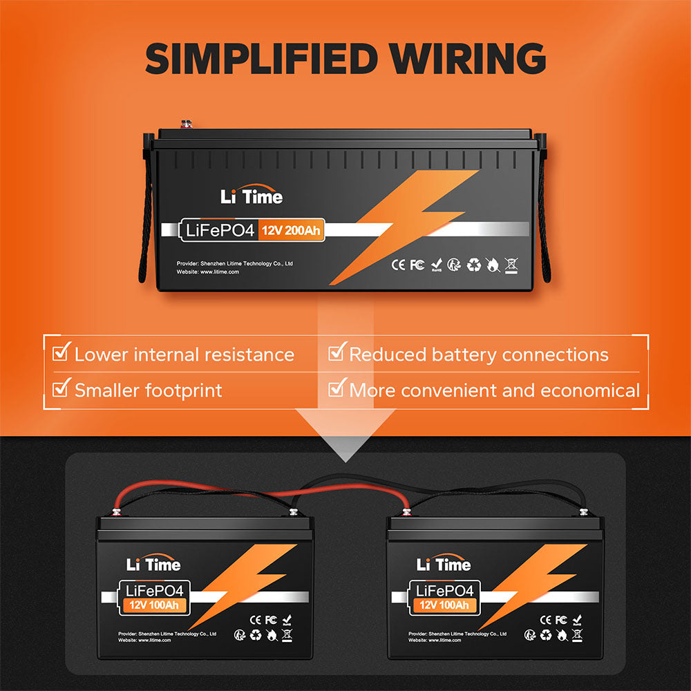 litime12v 200ah lithium battery simplified wiring