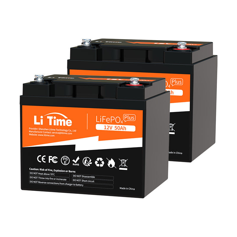 LiTime 12V 50Ah LiFePO4 Lithium Battery, Build-In 50A BMS, 640Wh